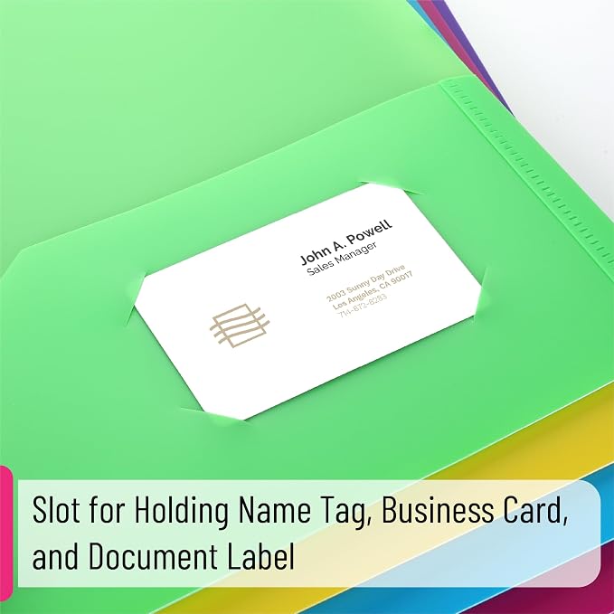 Mr. Pen- Plastic Folders with Pockets and Prongs, 10 Pack, Letter Size | Colorful, Flexible Plastic Folders with Prongs