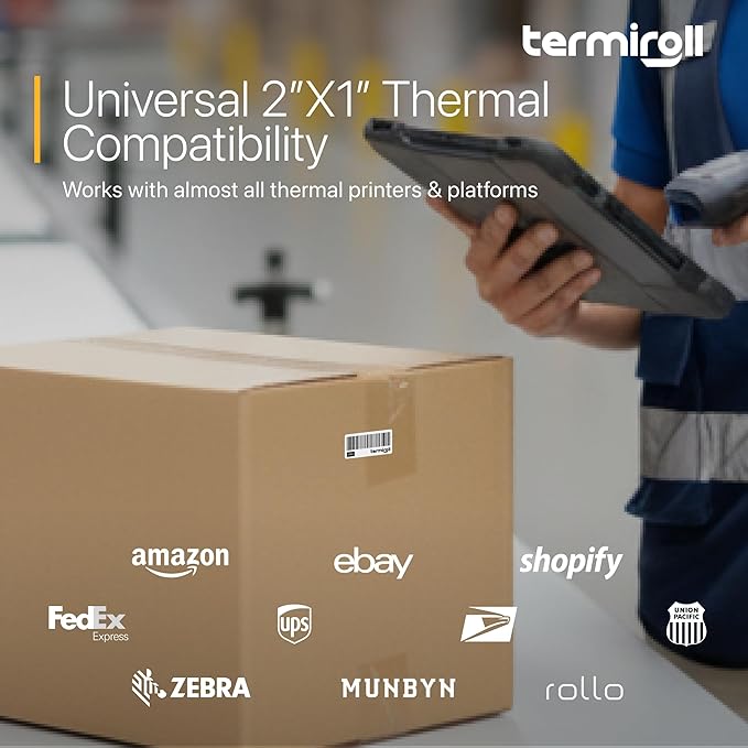 2x1 Thermal Labels Roll – 1000 Labels for Barcode, SKU & FNSKU – Direct Thermal, Strong Adhesive, Jam-Free Printing – Compatible with Rollo, Zebra, Munbyn (Not for Large Shipping Labels)