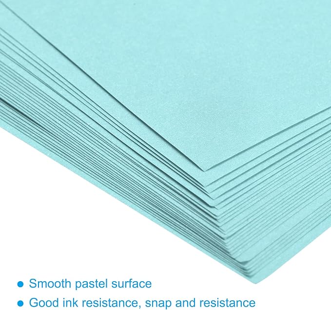MECCANIXITY 50 Sheets Colored Copy Paper 8.3 x 5.8 Inch Printer Paper 80gsm Light Blue for Office Printing, Document Copying, Invitations, Forms, Art Projects