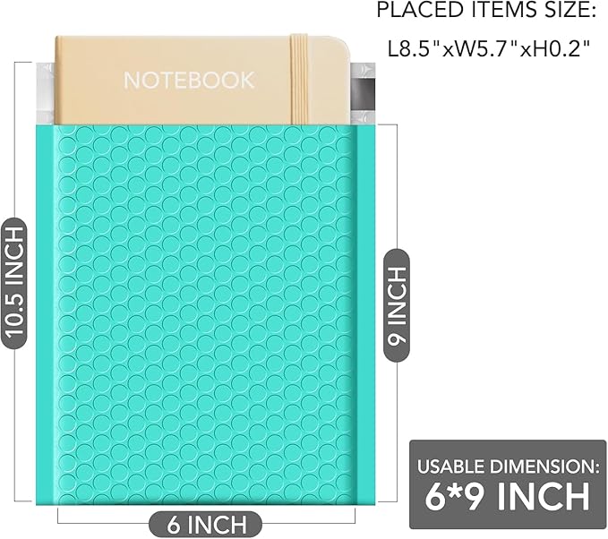 GSSUSA Teal Bubble Mailers 6x10 Small Padded Envelopes 1000 Pack,Strong Adhesion Shipping Mailer Self-Seal Bubble Envelopes for Small Business