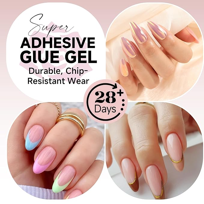 UNA GELLA UV Gel Nail Glue 20ml for Nails Tips, Super Strong Solid Glue Gel U V/LED Lamp Curing Required for Fake Acrylic Nail Tips, Press On Nails Art Extension