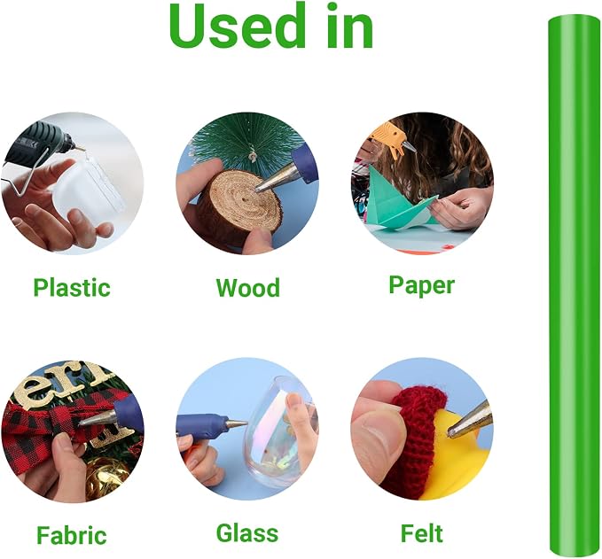 Green Hot Glue Sticks Full Size, 36 Pack Sealing Wax Sticks for Stamp Seals Crafting DIY Art Gluing Project Car Dent Repair Sealing, 4" Long x 0.43" Dia
