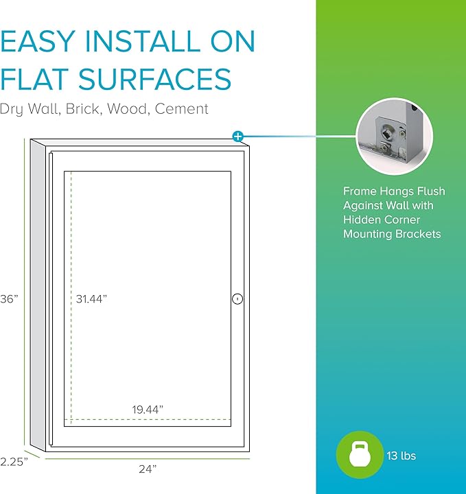 Ghent 36"x24" 1-Door Outdoor Enclosed Vinyl Bulletin Board, Shatter Resistant, with Lock, Satin Aluminum Frame - Silver (PA13624VX-193), Made in The USA