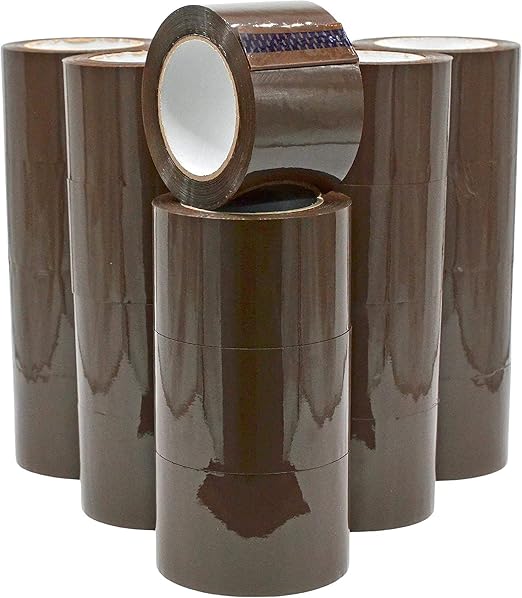 24 Rolls Carton Shipping Box Sealing Packing Tape, 3" x 110 Yards 330' Ft, Heavy Duty Tape, Designed for Office, Home or Commercial Use (24 Rolls / 3" Wide (Tan))