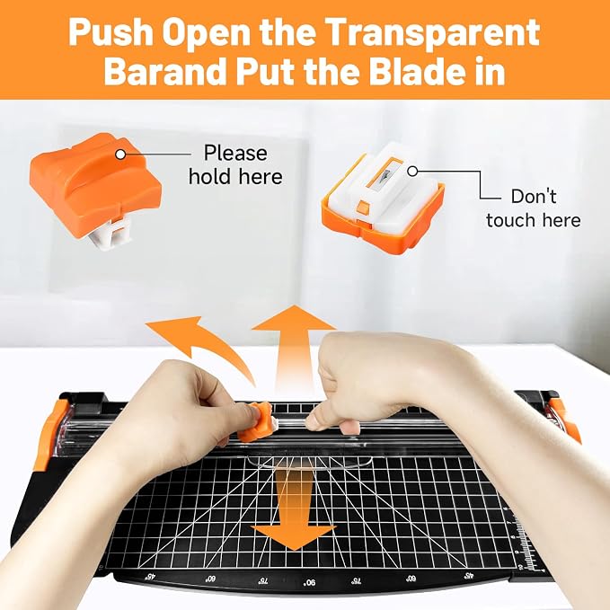 12-Inch A4 Paper Cutter 3-Piece Set with Automatic Safety Guard, Precision Side Ruler, Non-Slip Base – Ideal for Craft Paper Gift Cards Coupons Labels Photos – Durable Black Trimmer for Home & Office