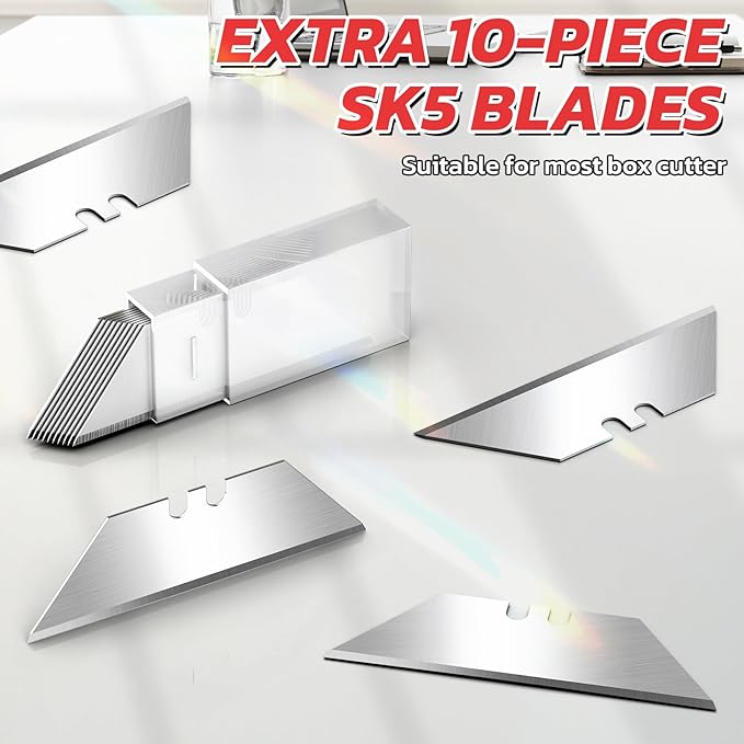 DIYSELF 4 Pack Utility Knife, Box Cutters for Light Duty Purposes, Razor Knife Utility, Box Cutter Knife for Cartoon, Cardboard, Folding Utility Knife for Warehouse, Shop, Box Cutter for Women