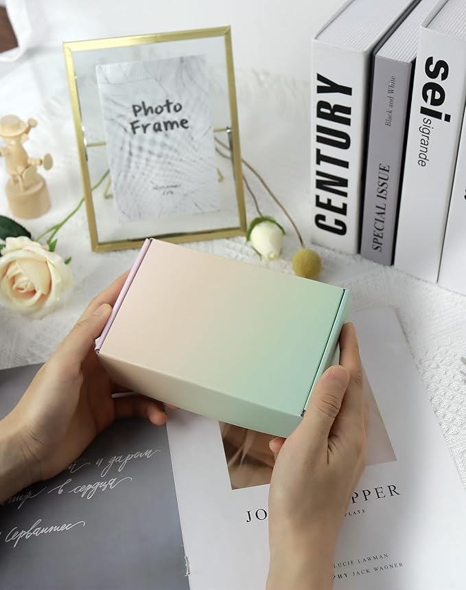 6x4x2 Small Shipping Boxes for Small Business, Pack of 50 Colorful Cardboard Boxes for Shipping