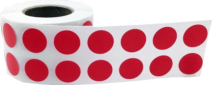 Red 1/2" Inch Round Adhesive Labels 1,000 Color Coding Dot Stickers for Efficient Inventory Management, Crafting Projects, and Organizational Tasks in Offices, Schools, and Homes