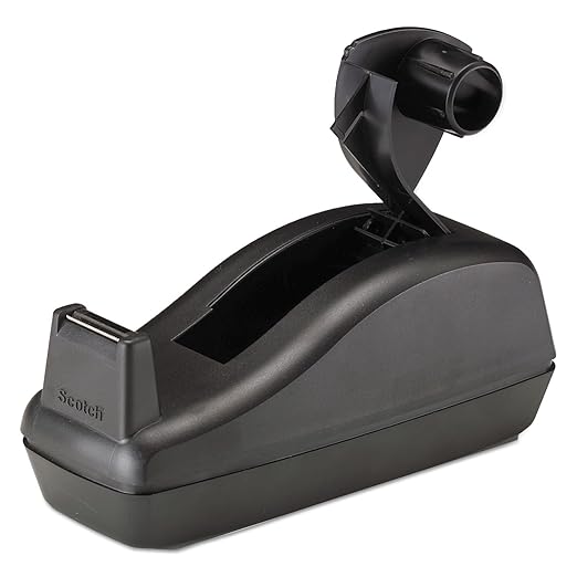 Scotch Deluxe Desktop Tape Dispenser, Black, for 1 Inch Core Tapes (C-40)