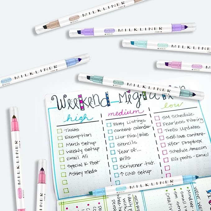 YOOUSOO 12 PCS Aesthetic Highlighters Assorted Colors, Pastel Highlighters | Unique Retro Color, Quick Dry Dual Tip No Bleed Highlighter Markers for School Office Bible Journals Planners Books Notes