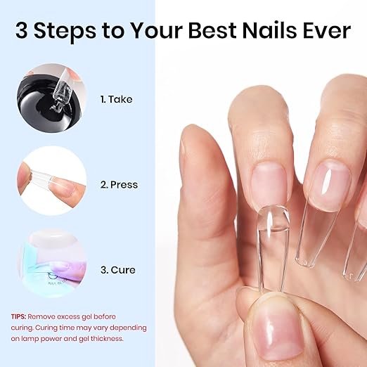 Beetles 30g Solid Nail Glue Gel for Nail Tips Clear Press On Nails, Beginner-Friendly, Hard Gel for Nail Extension & 3D Sculpting Nail Art, UV & LED Cured