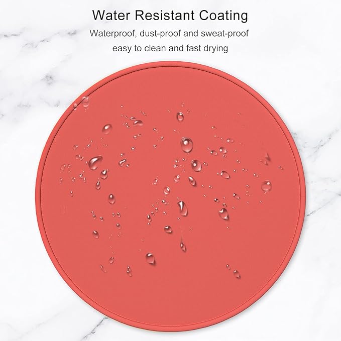 Hsurbtra Mouse Pad, Premium-Textured Small Round Mousepad 8.7 x 8.7 Inch Bright Red, Stitched Edge Anti-Slip Waterproof Rubber Pretty Cute Computer Mat for Office Home Gaming Laptop Men Women Kids