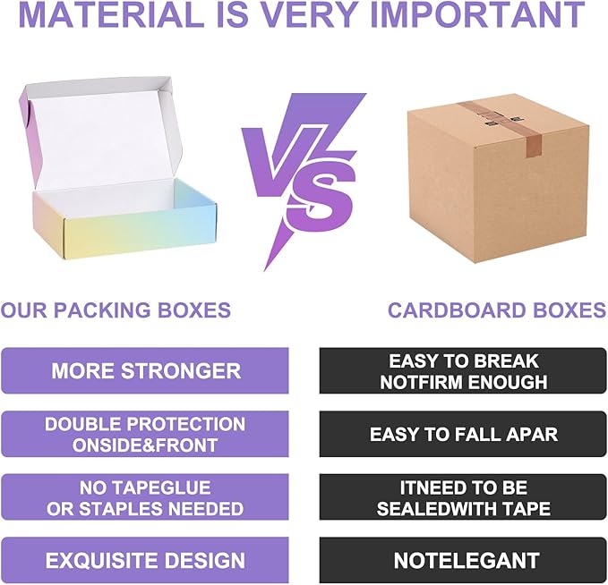Shipping Boxes Small 7x5x2", Colorful Corrugated Cardboard Boxes 15 Pack, Mailer Boxes for Small Business Mailing Packaging