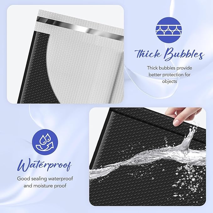Fuxury Bubble Mailers 14.5x20" 120 Pack Black Extra Large Padded Envelopes Usable Size 14.5x19" Self Seal Bubble Envelopes Padded Mailers Shipping Bags for Mailing book Clothes Small Business #7