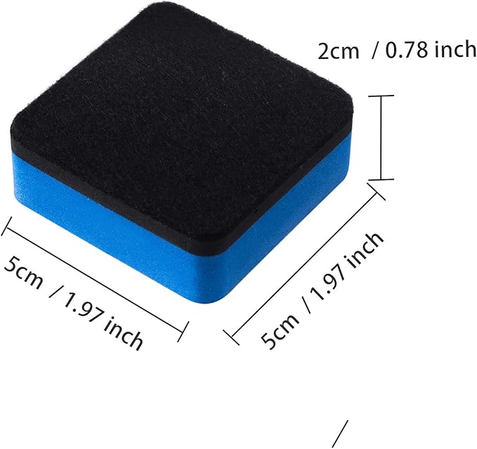 Favide 24 Pack Magnetic Whiteboard Dry Erase Erasers Chalkboard Cleansers for Classroom, Home and Office (Square, Blue)
