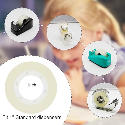 OWLKELA 6 Rolls Transparent Tape Refills, Clear | All-Purpose, Transparent Glossy Tape, Ideal for Office, Home and School