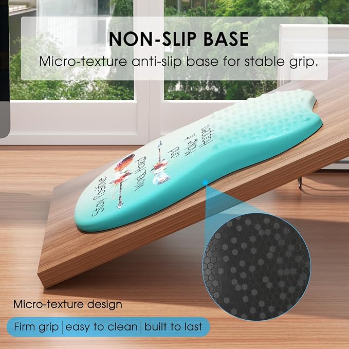 MROCO Ergonomic Mouse Pad with Wrist Support, 11.8 x 7.8 in, Feather Arrow | Memory Foam Wrist Rest Mouse Pad, Non-Slip Base, Smooth Lycra Surface for Office & Home, Comfortable Wrist Support