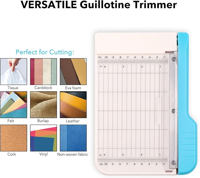 Briartw Professional 6" Guillotine Paper Trimmer & Craft Cutter - Precision Blade for Paper,Photos,Cardstock,Fabric,Leather with Self-Sharpening Blade, Inch/Cm Grid, Portable Paper Cutter for Crafting
