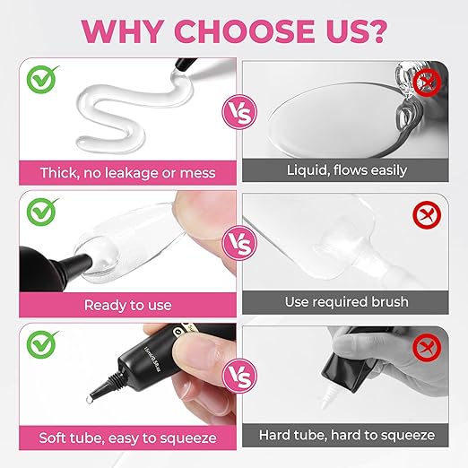 UNA GELLA 15g Semi Solid Nail Glue and 10ml Nail Glue Remover Kit for Press On Nails, No U V Light Needed Quick Dry Adhesive, Rotary Flow Control Debonder with Built-in Pry Bar Tip, 28+ Days Hold