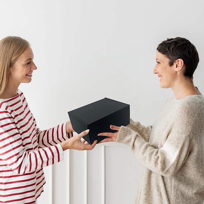 24 Pack 9x7x4 inches Black Shipping Boxes, Corrugated Mailer Boxes, Packaging Boxes for Products, Recyclable Cardboard Box, Flat Literature Mailers for Gifts, Small Business by Mailing