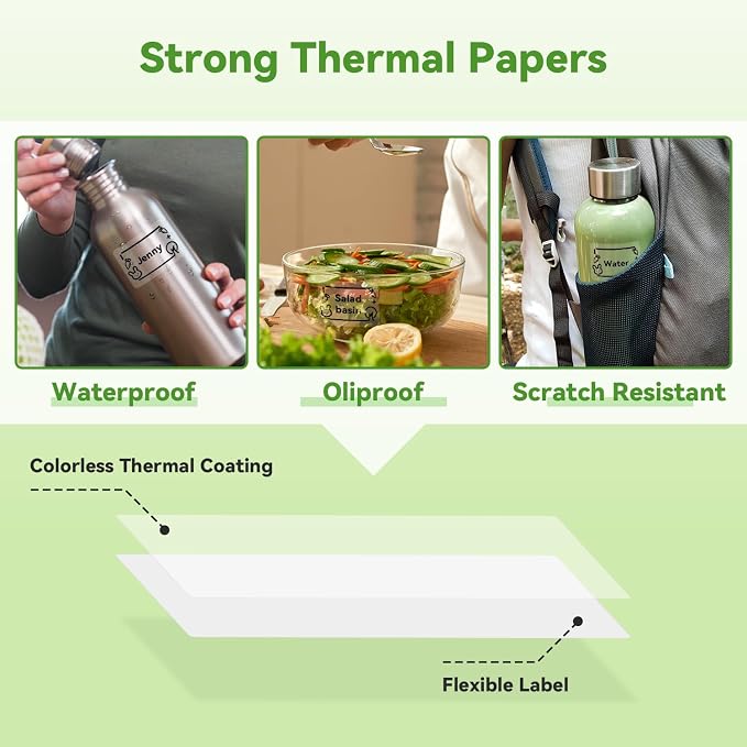 Phomemo Transparent Thermal Labels, Use for M110/M100/M220/M108, 230PCS | 1 Roll Square 40x30mm Waterproof Clear Thermal Sticker, Use for Barcode, Logo,Listing, Business, Home,Organization, Office