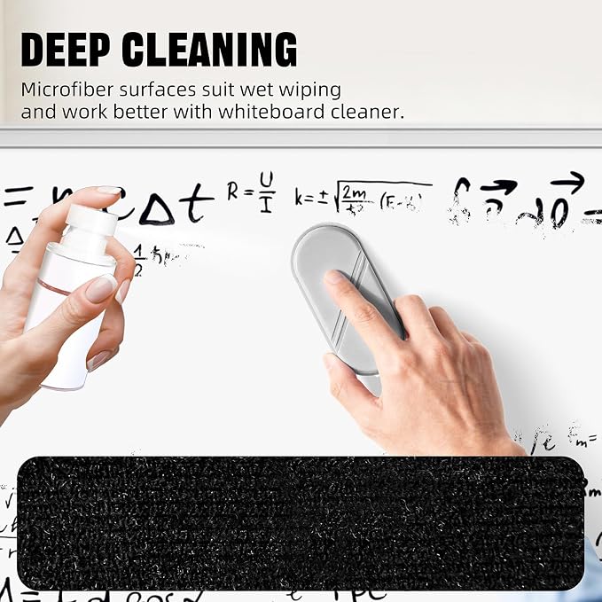 Dry Erase Board Eraser, Magnetic Detachable Whiteboard Eraser 1-Pack, White Board Erasers for Classroom, Glass Board Cleaner, Dry Erase Marker Eraser for Office School Home (Gray)
