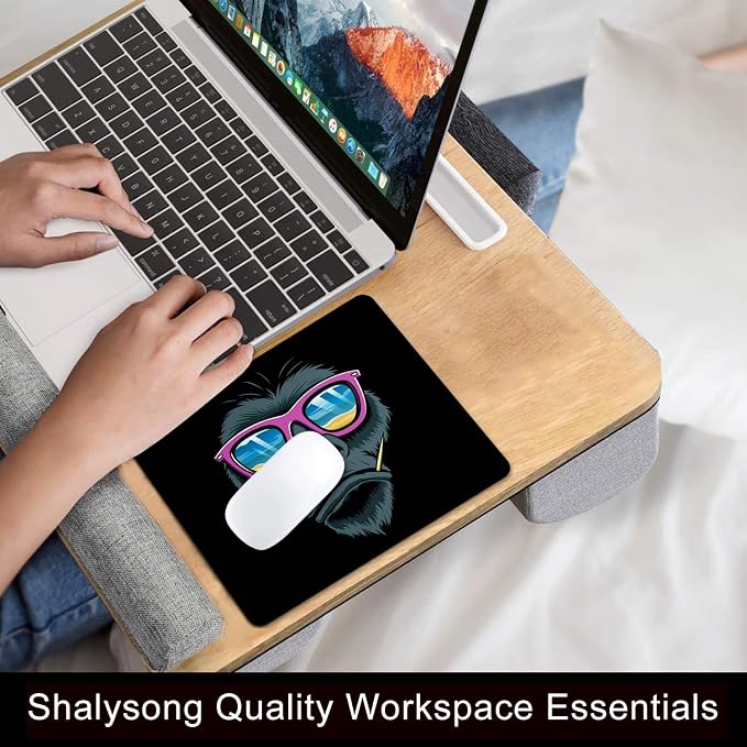 Funny Gorilla Mouse Pad, 9.5"x7.9" Non-Slip Computer Laptop Pad | Personalized Design mousepad with cool ape beach shades print. Premium smooth fabric surface, 3mm cushion & rubber base.