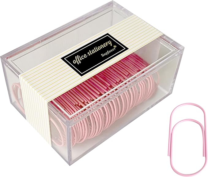 Pink Jumbo Paper Clips, 50pcs 2inch Big PaperClips Durable and Rustproof Coated Large Paper Clips Office Supply Accessories