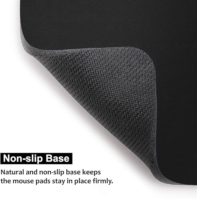 Audimi Small Mouse Pad 6 x 8 Inch, Mini Mouse Pad Thick for Laptop Wireless Mouse Home Office Travel, Portable & Washable (Black)