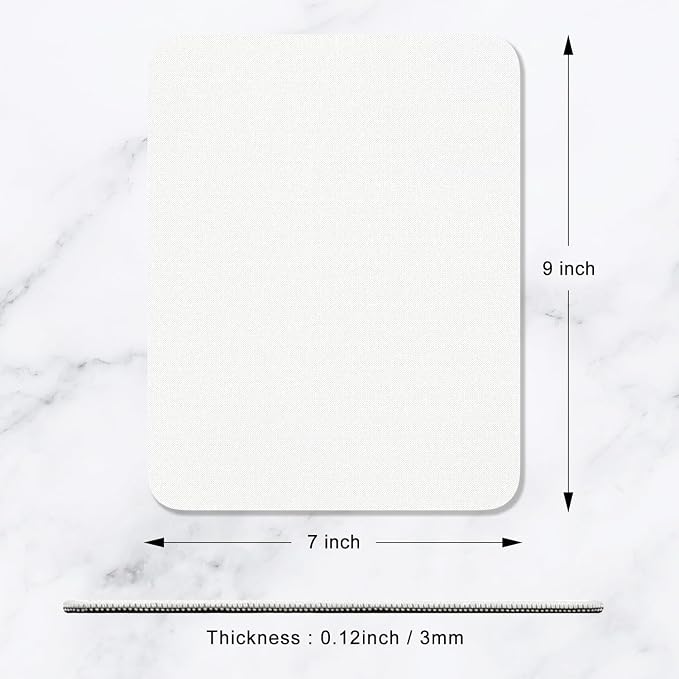 Hsurbtra Mouse Pad, Premium-Textured Square Mousepad 7 x 9 Inch, Thick 3 mm Anti-Slip Waterproof Rubber Pretty Cute Computer Mat for Office Gaming Laptop Women Kids Ivory White
