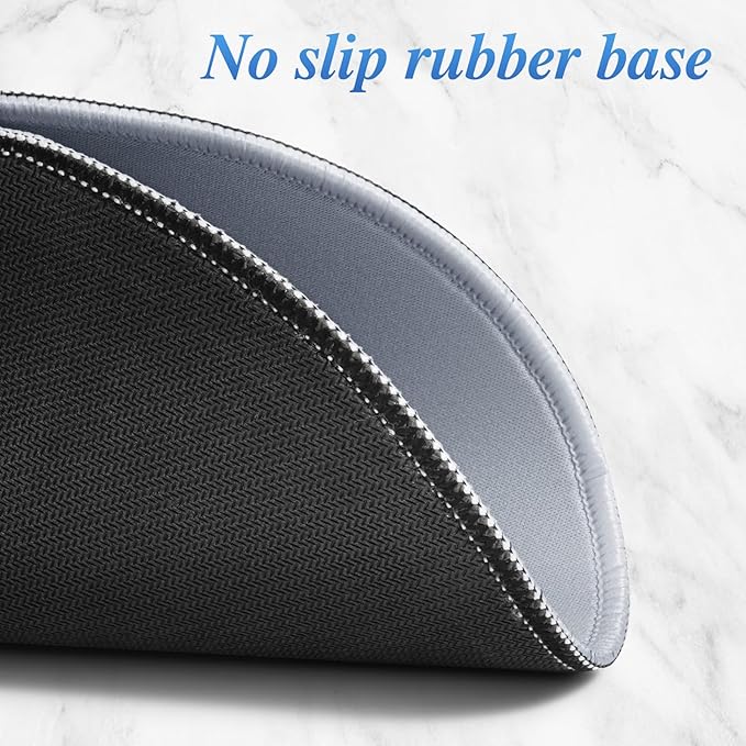 Round Mouse pad, high-end Texture, Sewn Edge Design, Anti-Slip Rubber Base. 8.6 x 8.6 inches (Grey)