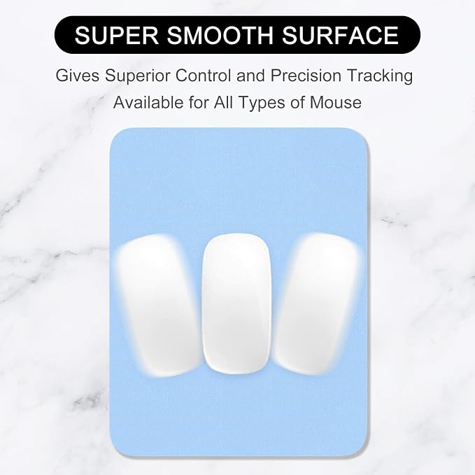 Hsurbtra Mouse Pad, Premium-Textured Square Mousepad 7 x 9 Inch, Thick 3 mm Anti-Slip Waterproof Rubber Pretty Cute Computer Mat for Office Gaming Laptop Women Kids Sky Blue