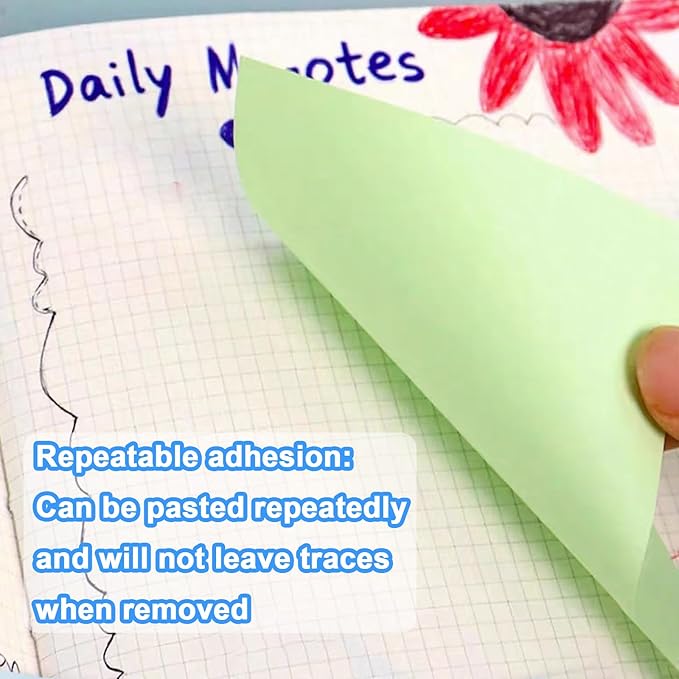 16 Pads Sticky Notes 3x3 Inches, Bright Colors Self-Stick Pads, Sticky Note Pads, Easy to Stick for Home, Office, Notebook