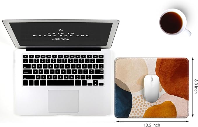 JIKIOU 3 Pack Mouse Pad with Stitched Edge, Portable Size-10.2x8.3in Boho | Anti-Fray, Comfortable Smooth Lycra Surface, Non-Slip Rubber Base, Machine Washable Fade-resistant, Compatible with All Mice