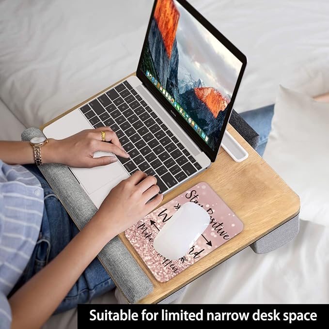 Audimi Small Mouse Pad 6 x 8 Inch, Mini Mouse Pad Thick for Laptop Wireless Mouse Home Office Travel, Portable & Washable (Stay Positive)