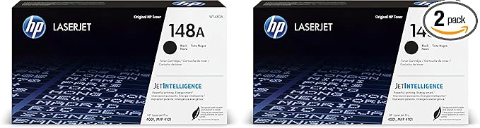 HP 148A Black LaserJet Toner Cartridge | This Cartridge Works LaserJet Pro 4001,MFP 4101 | W1480A,(Pack of 2)