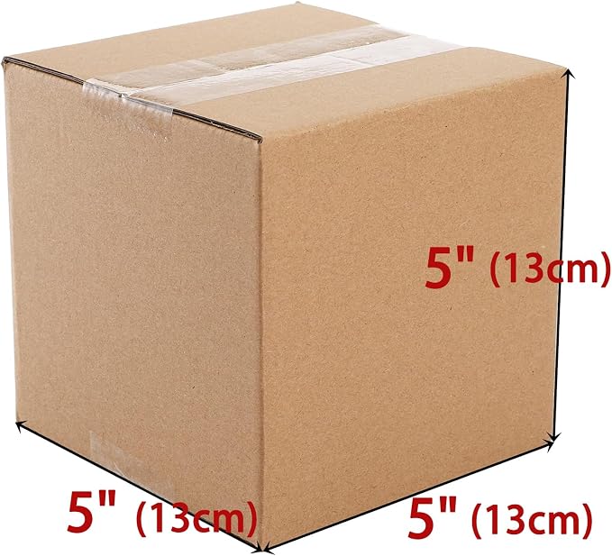 Peohud 5x5x5 Inches Shipping Boxes, 30 Pack Corrugated Cardboard Box, Small Cube Mailing Boxes for Packing, Moving, Shipping, Storage, Small Business