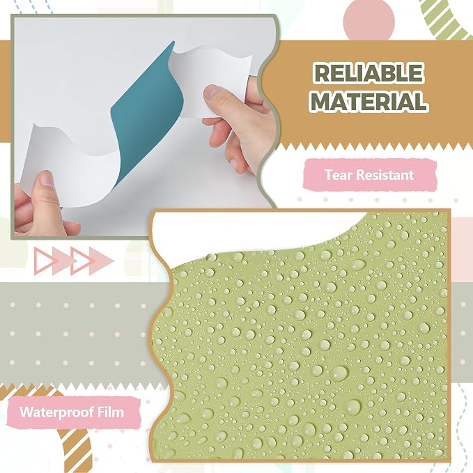 Bulletin Board Borders, 8 Rolls 262.4 Ft Scalloped Boho Classroom Decor | Bulletin Board Decorations for Classroom, School, Office, Blackboard, Whiteboard Trim, Home, Waterproof & Tear Resistant