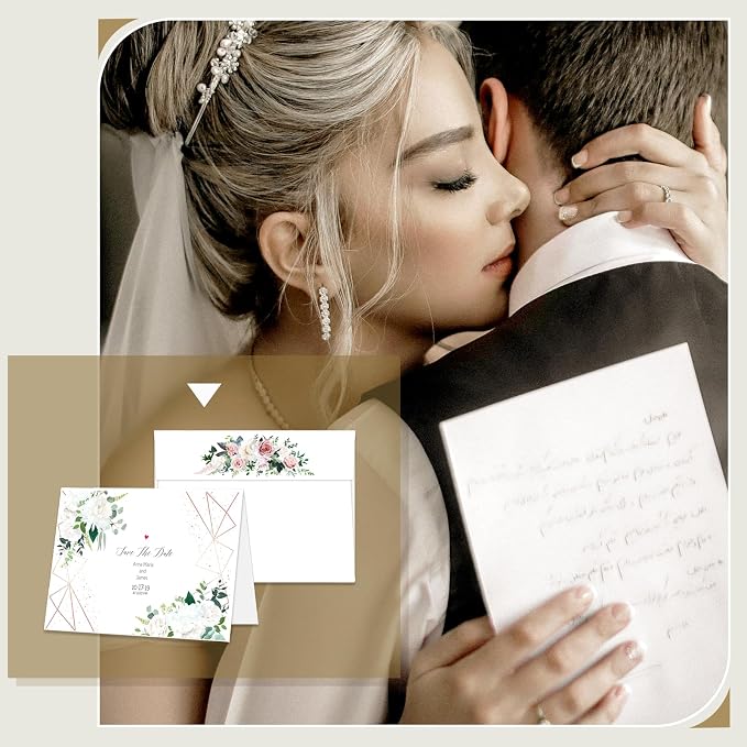 100 Pack Goefun Blank White Cards with Envelopes 4x6 | Goefun 4 x 6 Folded Cardstock and A6 Envelopes Self Seal 100 Pack for Invitations, Wedding, Thank You Cards & All Occasion