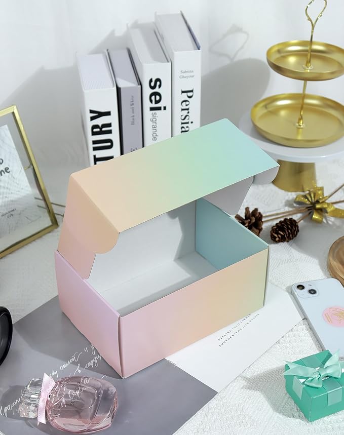 9x6x4 Inch Colored Shipping Boxes, 30 Pack Corrugated Cardboard Box, Mailer Packaging Boxes for Shipping & Storage