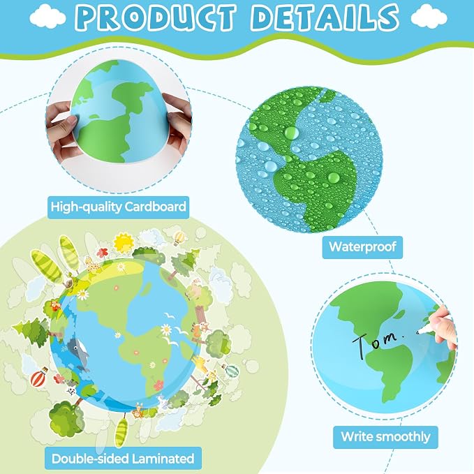 Earth Bulletin Board Set What A Wonderful World Classroom Bulletin Board Decorations Earth Name Tag Cutouts Classroom Decorations for Back to School Teachers Office Chalkboard Decor Wall Door Supplies