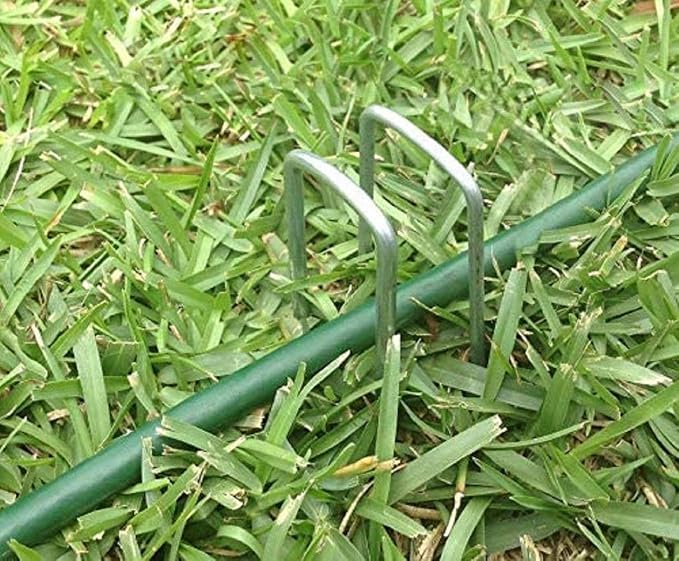 Landscape Staples 6 Inch Galvanized Anti-Rust Garden Stakes 11 Gauge | 250 Pack Sod Yard Pins Heavy Duty Lawn Stake for Fence, Weed Barrier Fabric, Ground Cover, Ground Decorations, Chicken Wire