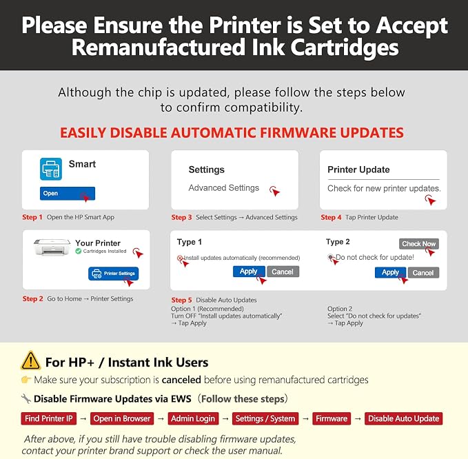 COCCINK 63XL for HP Ink 63 XL for HP Officejet 3830 3833 4652 4655 5212 | 5222 5255 5258 Deskjet 3630 3632 2130 Envy 4511 4512 4520 Remanufactured for Printer Ink HP 63XL Ink Cartridge Combo Pack