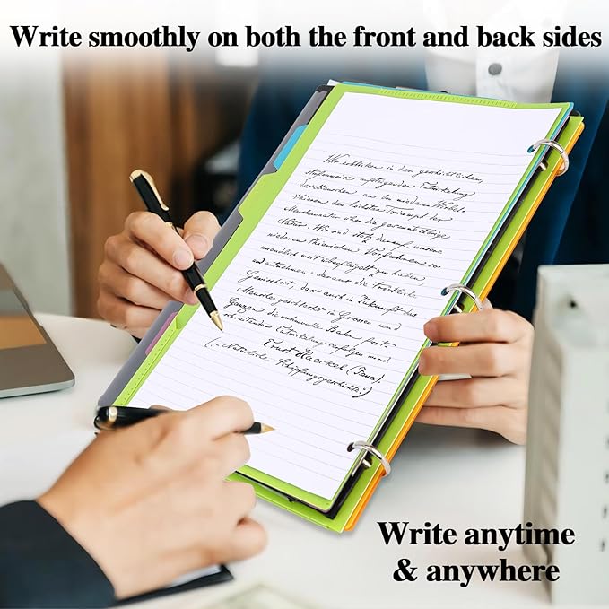 360 Degree Pivotable Binder, Upgraded 3 Ring Binder 1 inch, Flexible Binders 3 Ring, Foldable Three Ring Binders- White