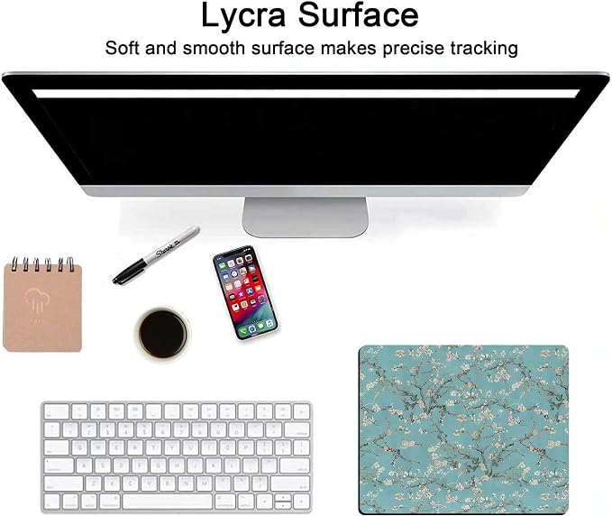 Natural Landscape with Fresh Green Leaves, Square Waterproof and Non-Slip Rubber-Based Mouse Pad Suitable for Office Laptops.