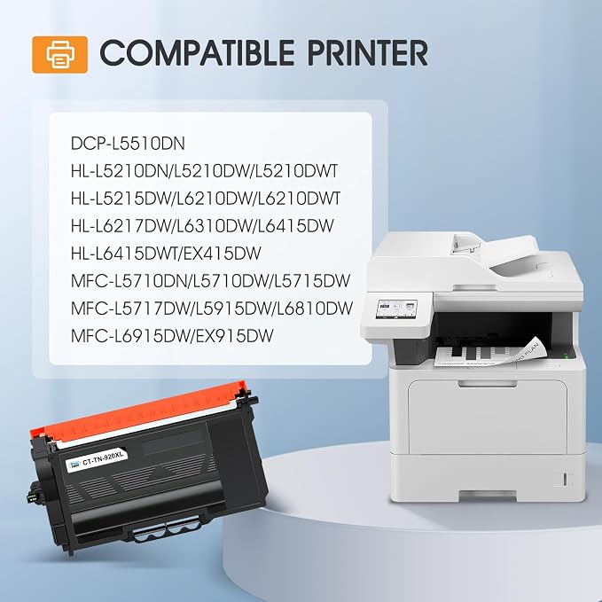 TN920XL TN920 Toner for Brother Printer HL-L6210DW MFC-L5710DW MFC-L5915DW | Compatible for Brother TN-920XL TN-920 TN 920XL 920 HL-L6210DWT HL-L5210DW HL-L5210DN HL-L6310DW Printer High Yield 4PK Black