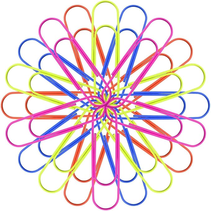 Gute 80Pcs 4in Extra Large Paper Clips,Mixed Color Jumbo Coated Paperclips | Holds 25-30 Sheets,Smooth Vinyl Coated,Rust-Resistant Metal,Color-Coding Organized,Storage Box,Office School Home