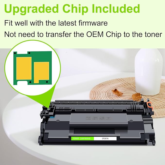 greencycle 87A CF287A Compatible Toner Cartridge Replacement for HP 87A CF287A 87X CF287X for HP LaserJet Enterprise M506 M506dn M506n M506x Pro M501 M501dn M527 M527dn Printer (Black, 2-Pack)