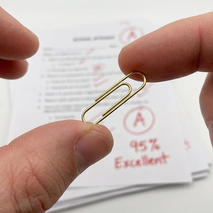 300 PCS Gold Paper Clips, Durable and Rustproof, Great for Office School Organizing (1.1 inch)
