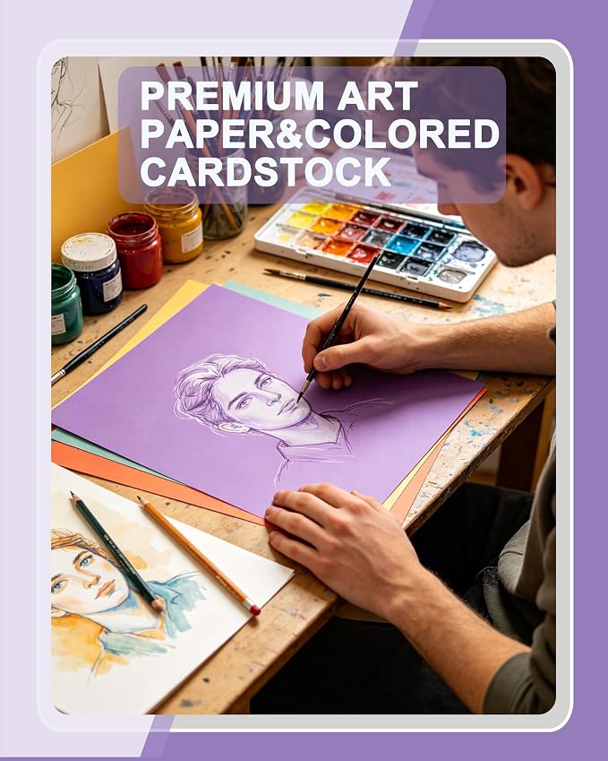 WritePads Veritas Colored Copy Paper, Purple Paper,Colored Printer Paper 8.5” x 11” Letter Size, 20 lb / 75 GSM, Purple, 200 Sheets, For Copy, Printer, Multi-Purpose, Made in USA